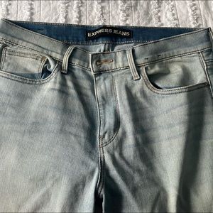 Express jeans faded light blue.